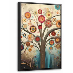 LEINWAND Bilder mit Rahmen - Baum - Baum des Lebens - Farbe - 40x60