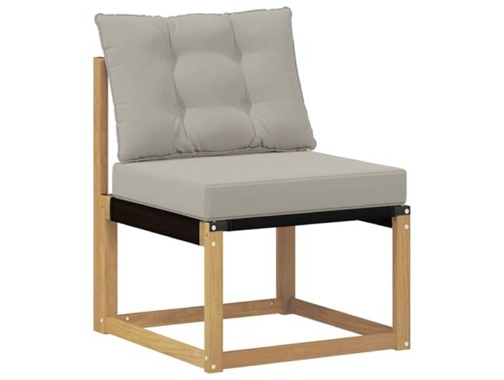 Coespram Outdoor Mittelsofa Massivholz Akazie Garten Sofa Weiß Modul Flexibles Modulsofa aus Holz für Balkon und Terrasse. Bietet bequeme Sitzpolster für stilvolle Entspannung im Freien.
