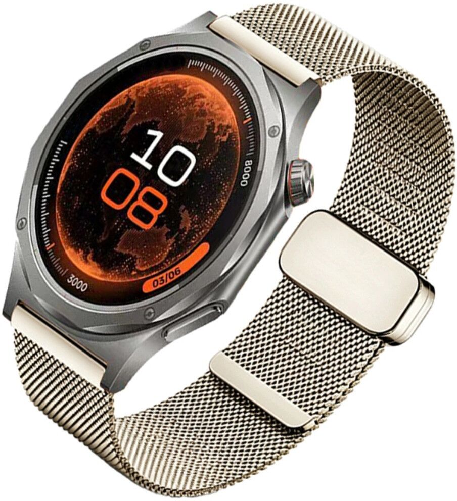 INF 22mm Edelstahl-Milanese-Magnetarmband kompatibel mit OPPO Watch X2 und OPPO Watch X3 Gold