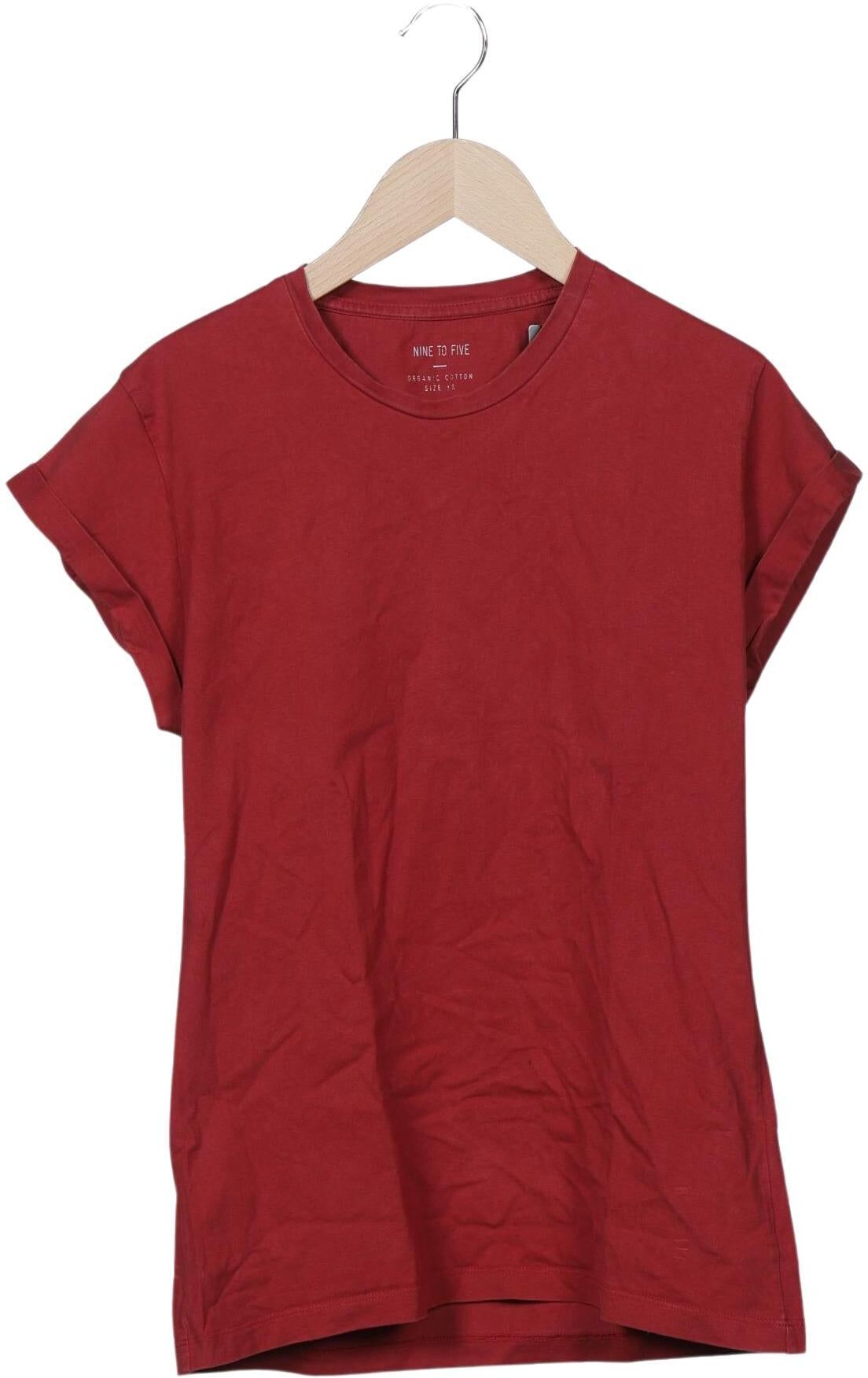 Nine to five Damen T-Shirt, Rot, Gr. S, Baumwolle - Second Hand