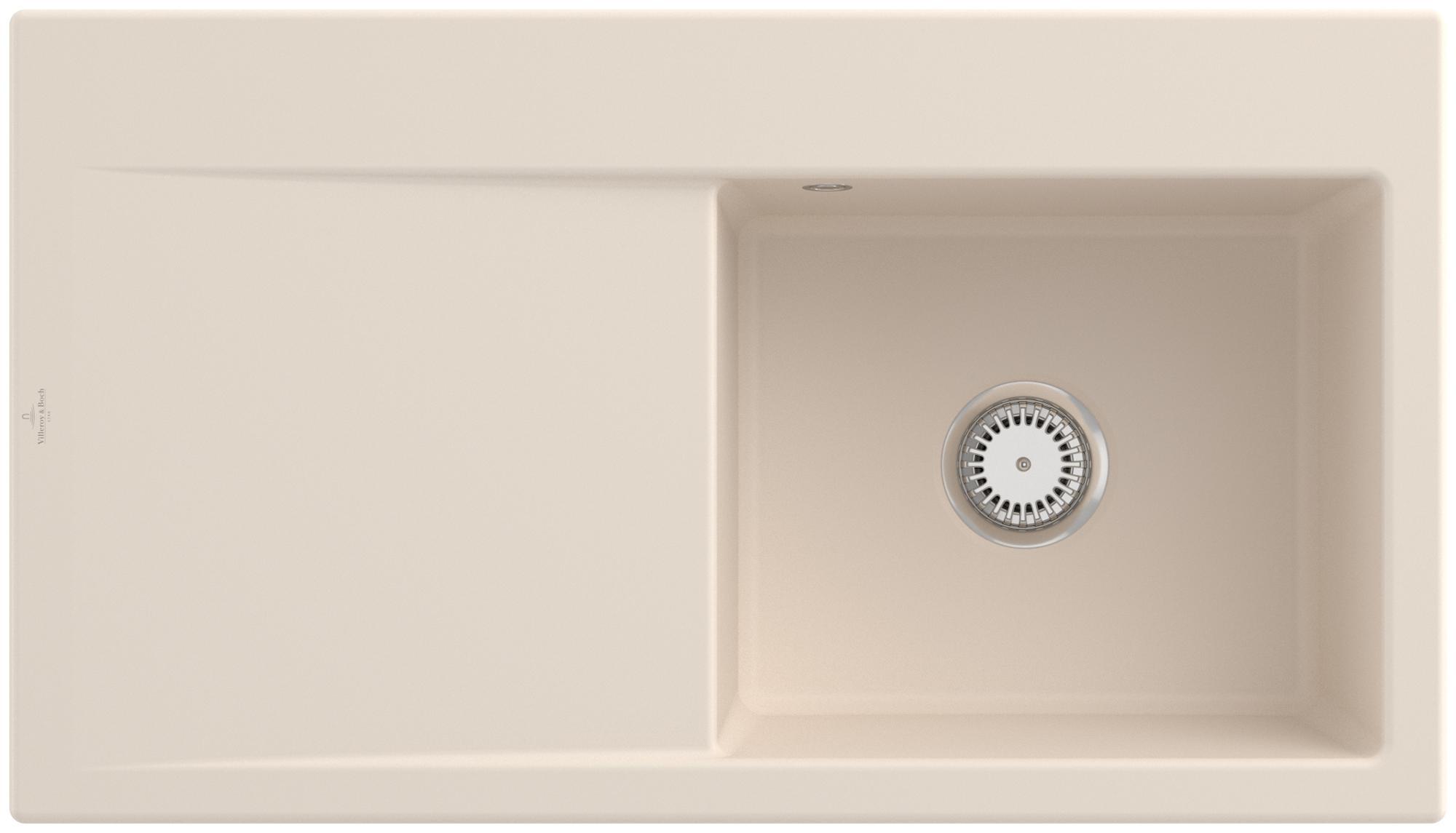 V&B Spüle Subway Style 50 re, m Abl.garn, Hand., ivory CeramicPlus