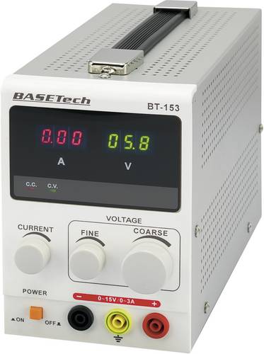 Basetech BT-153 Labornetzgerät, einstellbar 0 - 15 0 - 3A 45W Anzahl Ausgänge 1 x