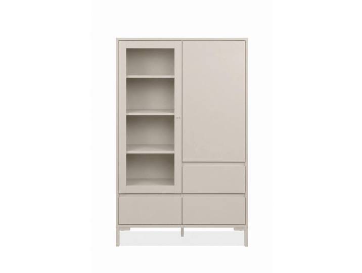 Mid.you Vitrine, Kaschmir, Metall, 5 Fächer, 100x155x40 cm, stehend, Wohnzimmer, Wohnwände, Vitrinenschränke