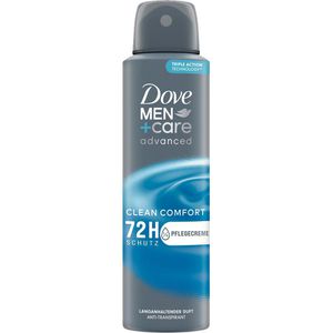 Dove Antitranspirant Men+Care Advanced Clean Comfort, 72h Schutz, für Herren, ohne Ethylalkohol, Spray, 150 ml