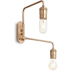 Ideal Lux Wandleuchte TRIUMPH AP2, 2-flammig, E27, mit Schalter an Stoffkabel, Messing antik IDEA-160245