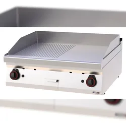 Snackplatte Gusseisen gerillt Glatt Gas 80 - Linie 700 C7PASFRLG80 Casselin