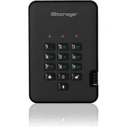 iStorage diskAshur2 - Festplatte - verschlüsselt - 5 TB - extern (tragbar) (5 TB), Externe Festplatte, Schwarz