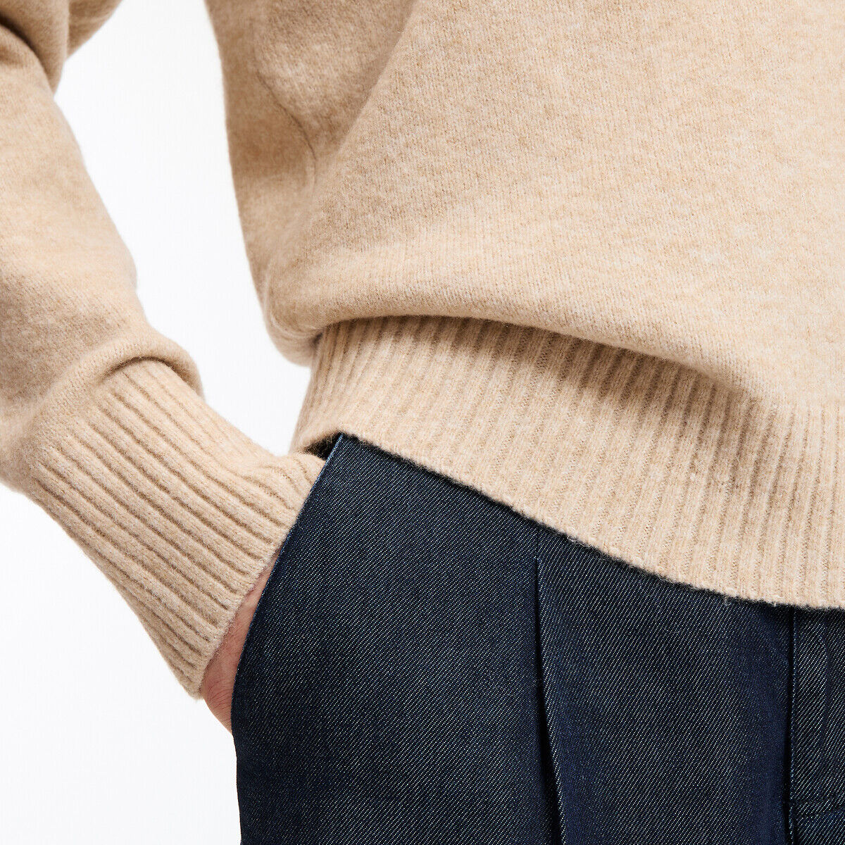 LA REDOUTE COLLECTIONS Pull col V en maille mousseuse