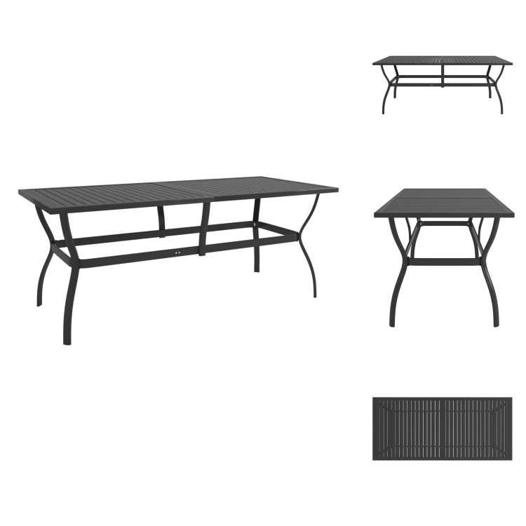vidaXL Gartentisch Anthrazit 190x80x72 cm Stahl - Gartentische
