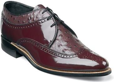 Stacy Adams Dayton Ostrich (Men's) Dress Shoes in Burgundy, Size 13 D, Leather