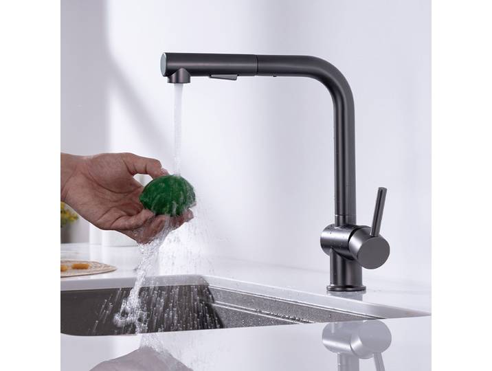 Robinet de cuisine extractible, robinet d'eau chaude et froide en acier inoxydable pour lavabo de légumes, évier, lave-vaisselle-usage domestique
