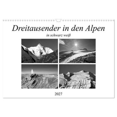 Dreitausender in den Alpen (Wandkalender 2027 DIN A3 quer), CALVENDO Monatskalender