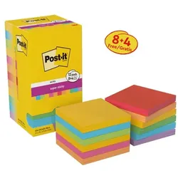 Post-it Super Sticky Haftnotizen »Super Sticky Carnival und Playful Collection« 7,6 x 7,6 cm Farbmix