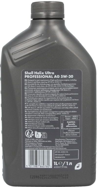 Motoröl SHELL 550046300 Helix Professional Ultra AG 5W30 1L