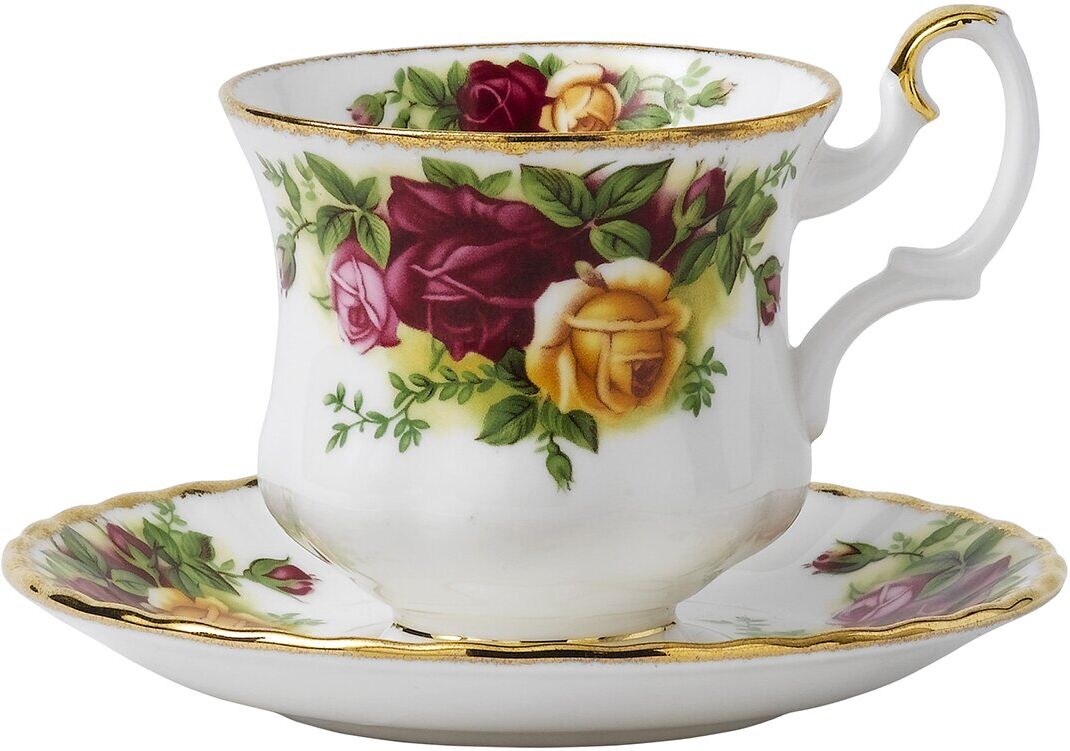Royal Albert Taza de café con plato Old Country Roses . Multicolor