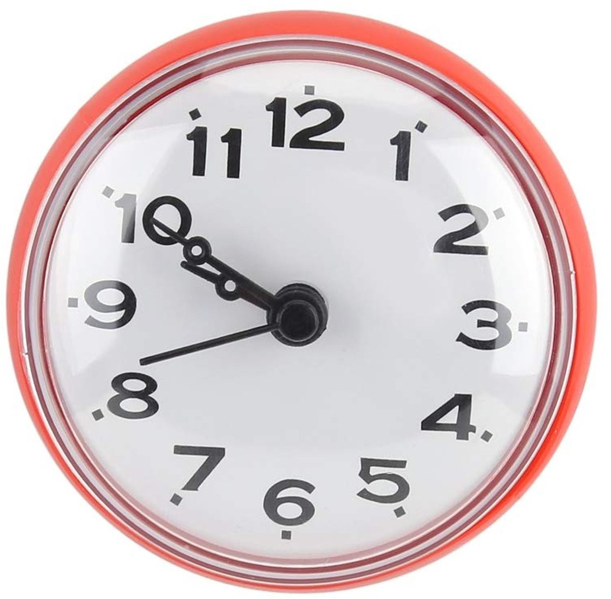 Dailygoody Wandklok Rood - Waterdichte Analoge Badkamerklok - Compact Formaat