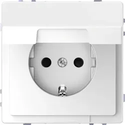 MertenSCHUKO-Steckdose, System Design, mit Klappdeckel, mit erhöhter Berührungsschutz, IP 44, Lotusweiß