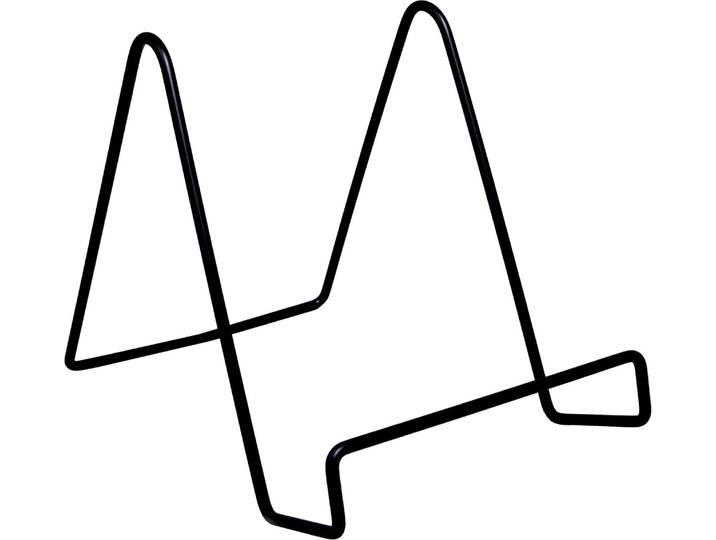 QUVIO Boekensteun minimalistisch - Boekenstandaard - Boekenhouder - Kookboekenstandaard - Tijdschriftenrek - Tijdschriftenhouder - Modern - Metaal - Zwart - Groot
