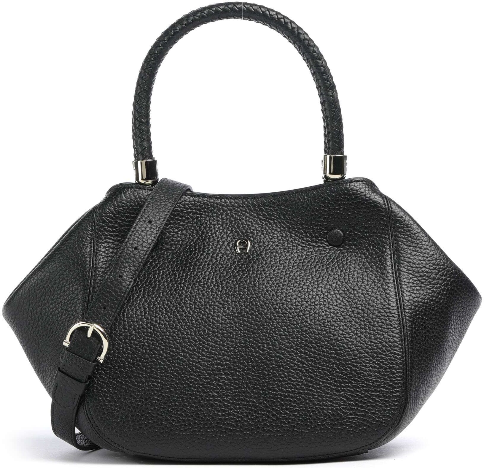 Aigner Carré Soft M Handtasche aus Leder, schwarz