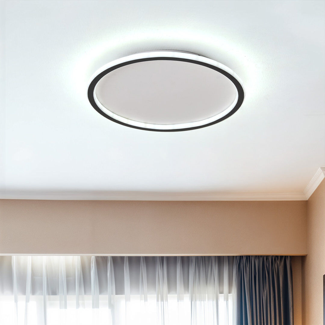 Metro Aluminium LED Flush Mount Matte Black 5cm H X 40cm W X 40cm D