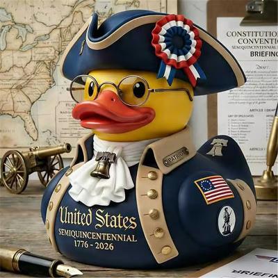 LightInthebox American Independence 250th Anniversary Duck Figurine, Patriotic Military Resin Decor, SEMIQUINCENTENNIAL 1776-2026, Veteran Gifts Fourth of July Decorations