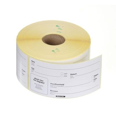 48x Lebensmittelrotationsetiketten,mehrfach verwendbar,leicht entfernbar,Weiß,100x50mm