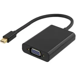 Deltaco DP-VGA13 Videokabel-Adapter 0,25 m mini DisplayPort VGA Schwarz, Video Adapter, Schwarz