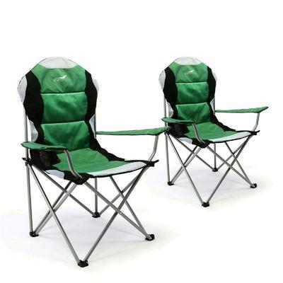 2x Angelstuhl Getränkehalter Campingstuhl klappbar