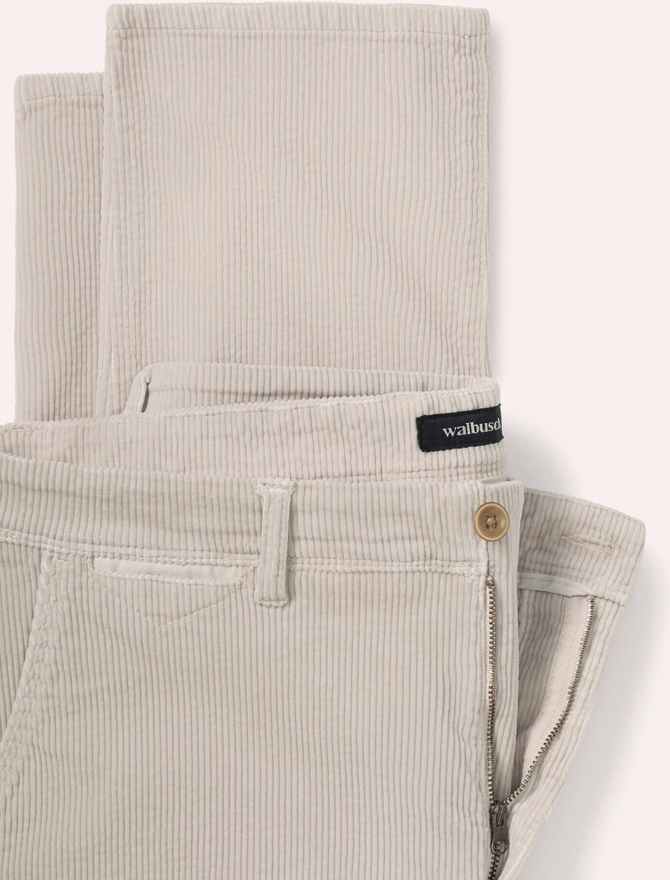 Walbusch Cordhose aus weicher Baumwolle, Modern Fit#normale Größen#schlanke Größen#untersetzte Größen, Farbe Weiß, 102, überraschend weich elastisch Herren