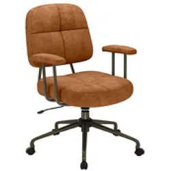 COSTWAY Bürostuhl ergonomisch, drehbar mit Armlehnen & Rollen, gepolstert, höhenverstellbar, Wippfunktion