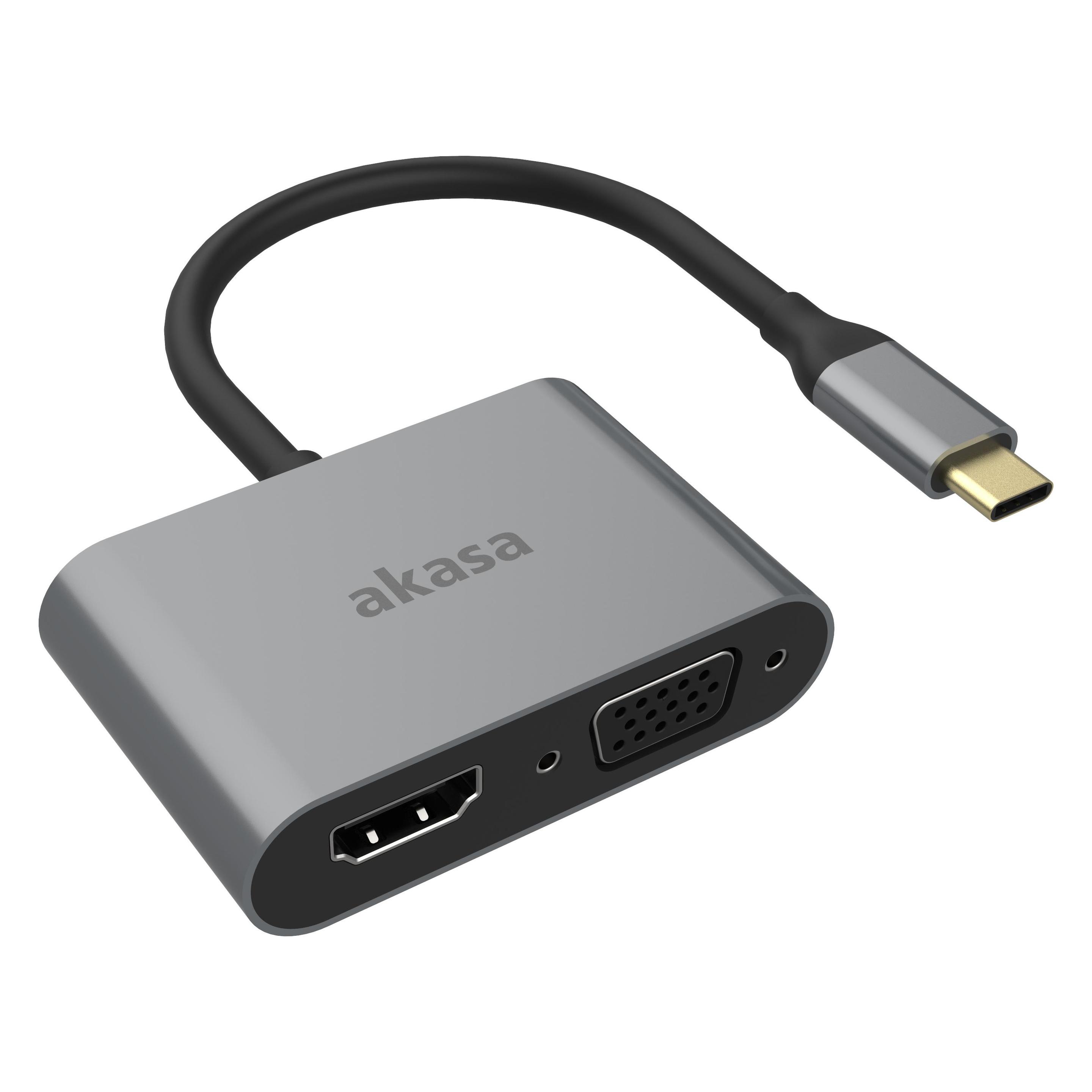 Akasa USB Typ C - VGA| HDMI (Typ A) (HDMI, VGA) (AK-CBCA23-18BK)