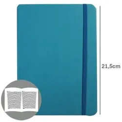 SMARTD Türkisblaues Halbleder geheftetes Notizbuch 21,5x14,5cm 116 Blatt (Tagebuch)