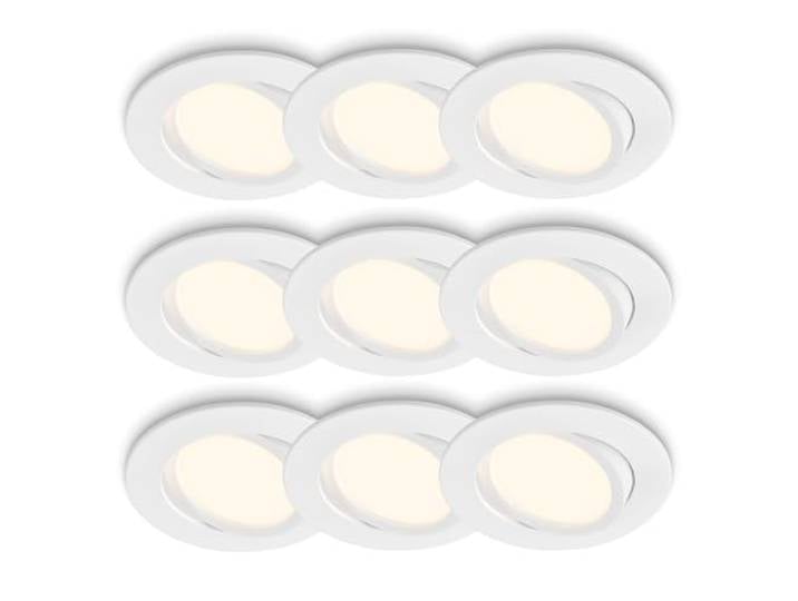 BRILONER - Lot de 3 x 3 spots LED encastrables plats\, orientables\, lumière blanche chaude\, spot encastrable\, spots LED\, extra plat\, orientable\, intérieur\, 8 x 2\,2 cm\, blanc