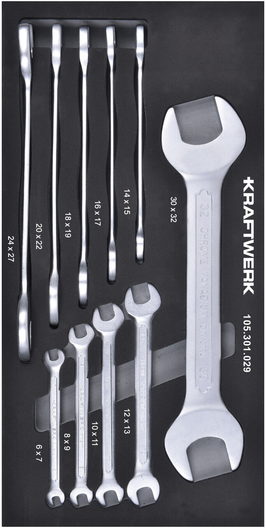 Kraftwerk Maulschlüssel Satz 10-tlg. 20x40 Einlage (105.301.029)