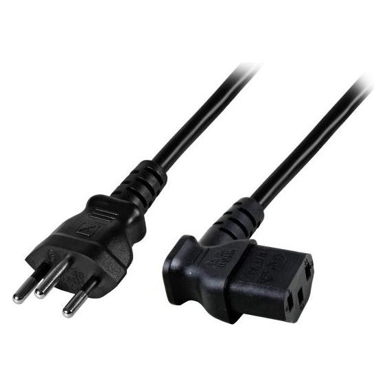 EFB Elektronik Netzkabel Schweiz Typ 12 - C13 90°,sw. (1.80 m) (EK483.1,8V2)