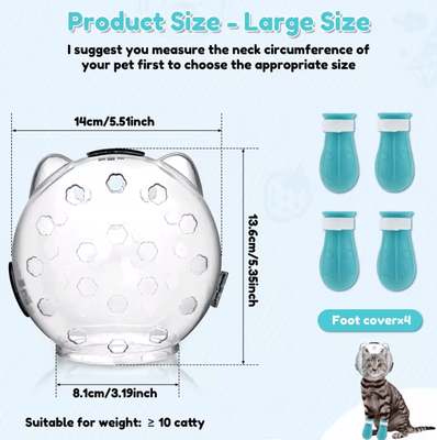 Inspire Curations SafePaws Anti Bite Cat Grooming Muzzle & Paw Protection Set large 2pcs