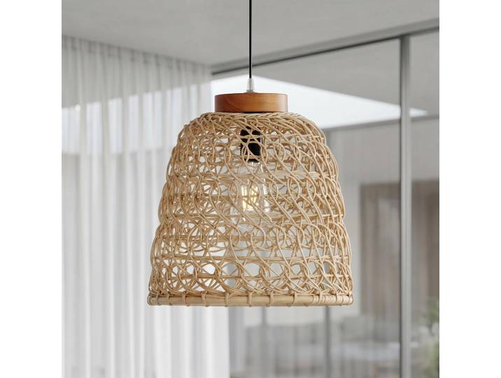 Lampe suspendue en rotin naturel - Meysa