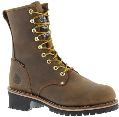 "Georgia Boot Logger 8"" Insulated Steel Toe - Mens 10 Brown Boot Medium"