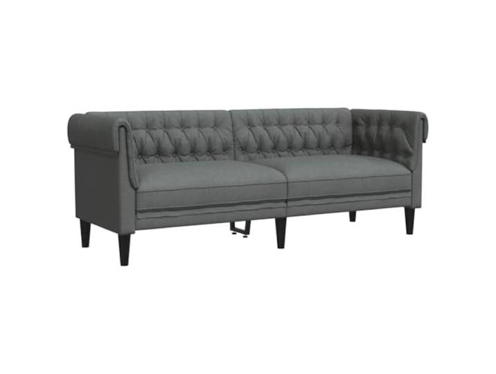 vidaXL Chesterfield-Sofa 3-Sitzer Dunkelgrau Stoff