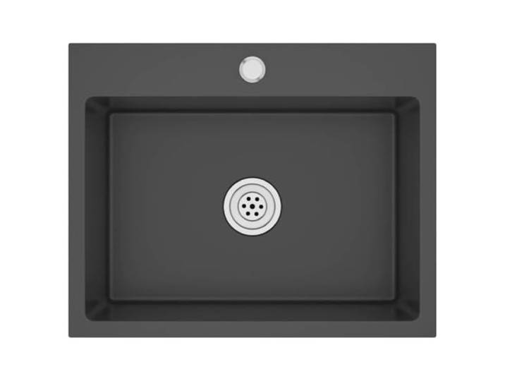 Handgemachte Küchenspüle, Schwarz, Edelstahl Einfache Form, leicht zu reinigen, feuchtes Tuch, wasserdichte Abdeckung, Garten, Terrasse