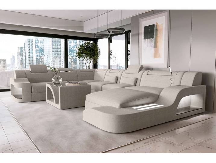 XXL Wohnlandschaft Palermo Stoffsofa