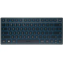Cherry KW 7100 Mini (DE, Kabellos), Tastatur, Blau