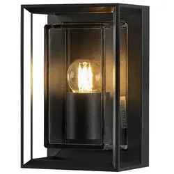 Konstsmide Außenwandleuchte BRINDISI MINI, E27, IP54, schwarz, Glas klar KON-7886-750