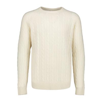 Strickpullover LINDBERGH "Strickpullover Relaxed Fit", Herren, Gr. M, weiß (chalk weiß), Obermaterial: 80% Wolle, 20% Nylon, Rundhals, Pullover Strickpullover