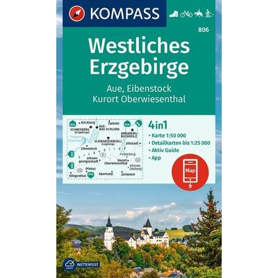 KOMPASS Wanderkarte 806 Westliches Erzgebirge, Aue, Eibenstock, Kurort Oberwiesenthal 1:50.000, Sonstige von , KOMPASS Freytag & Berndt,