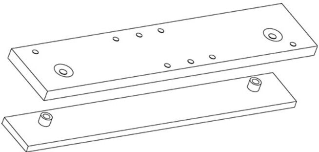 GEZE Plaque de montage/comptoir argent pour TS 3000 V (90259)