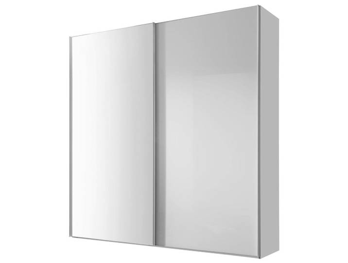 Moderano Schwebetürenschrank Sigma Rom, Weiß, Glas, 4 Fächer, 200x222x68 cm, Lga, Goldenes M, BQ - Bündnis für Qualität, Made in Germany, Typenauswahl, Beimöbel erhältlich, umfangreiches Zubehör in verschiedenen Größen Holzdekoren erhältlich, Schlafzimmer, Kleiderschränke, Kleiderschränke mit Spiegel