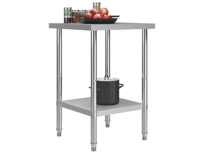 MMCZ Table de préparation/Plan De Travail - Table de travail de cuisine 60x60x85 cm Acier inoxydable@8397431@
