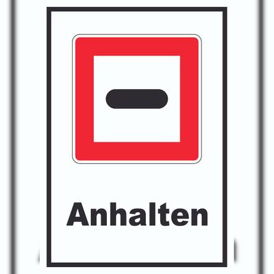 HB-Druck Anhalten Schild mit Symbol und Text Stopp A6 (105x148mm)