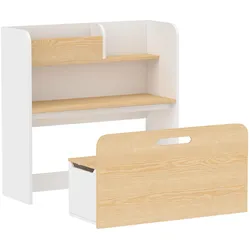 KINDERTISCH-MIT-STUHL 2er Set MDF Weiß